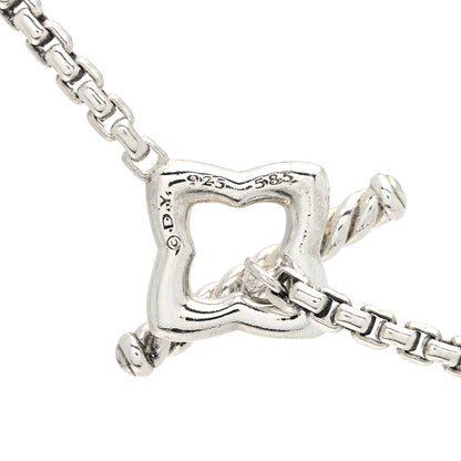 David Yurman Sterling Silver 18K Yellow Gold Quatrefoil Necklace 5 of 7