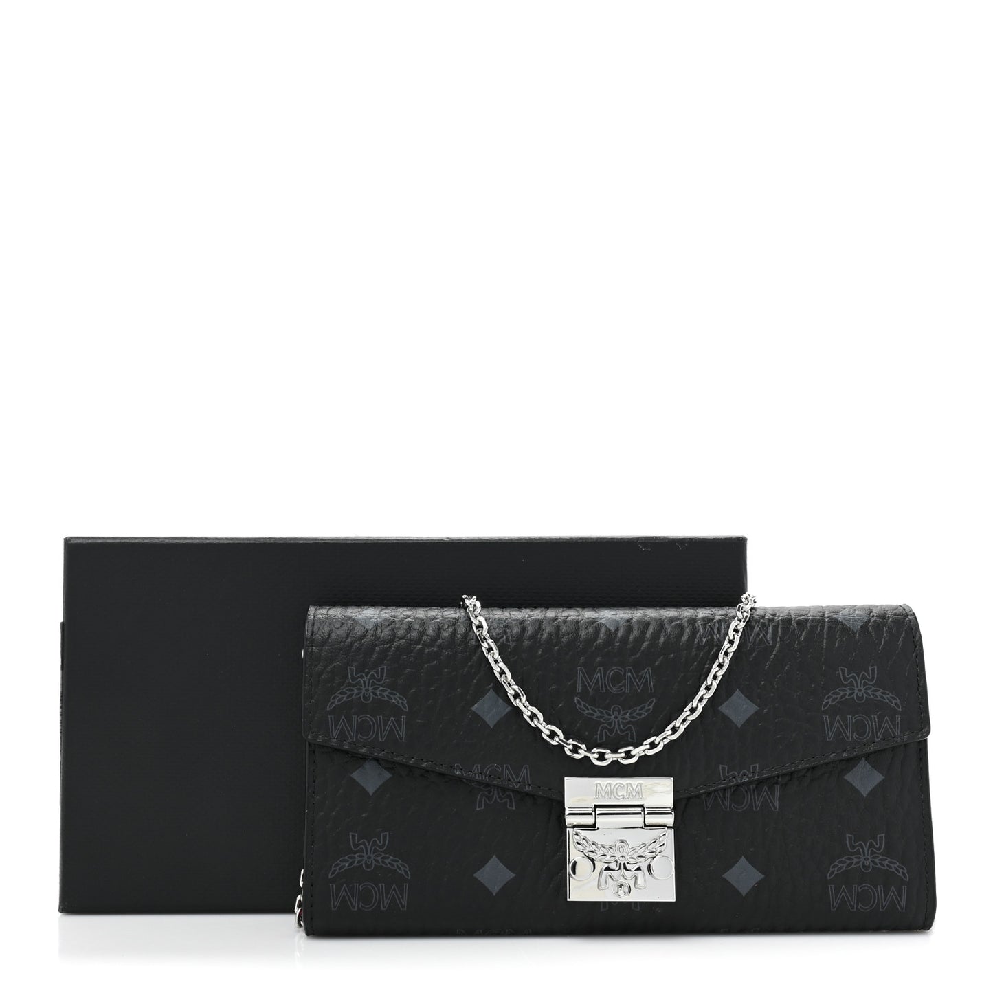 Visetos Large Patricia Wallet On Chain Black