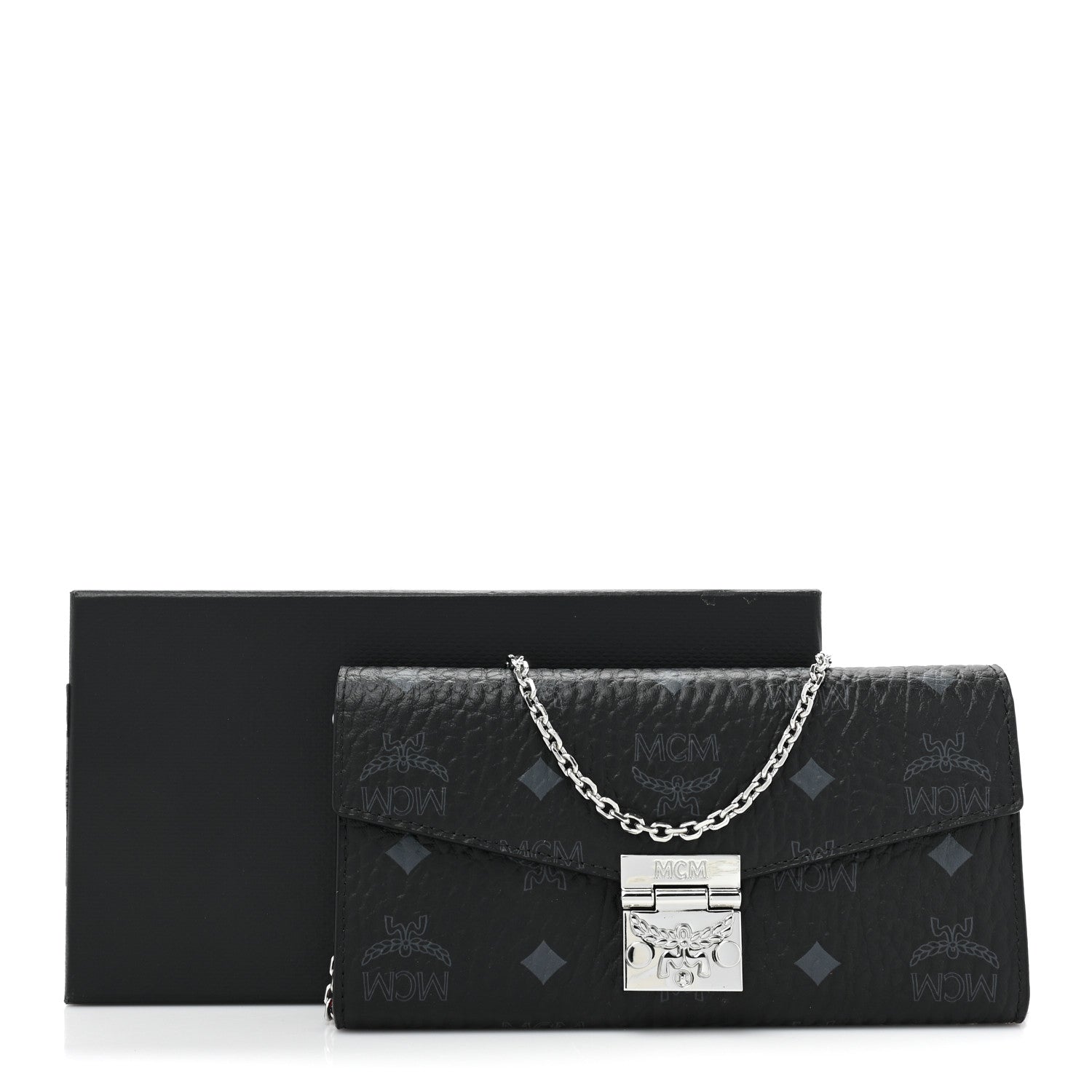 MCM Visetos Large Patricia Wallet On Chain Black 12 of 12