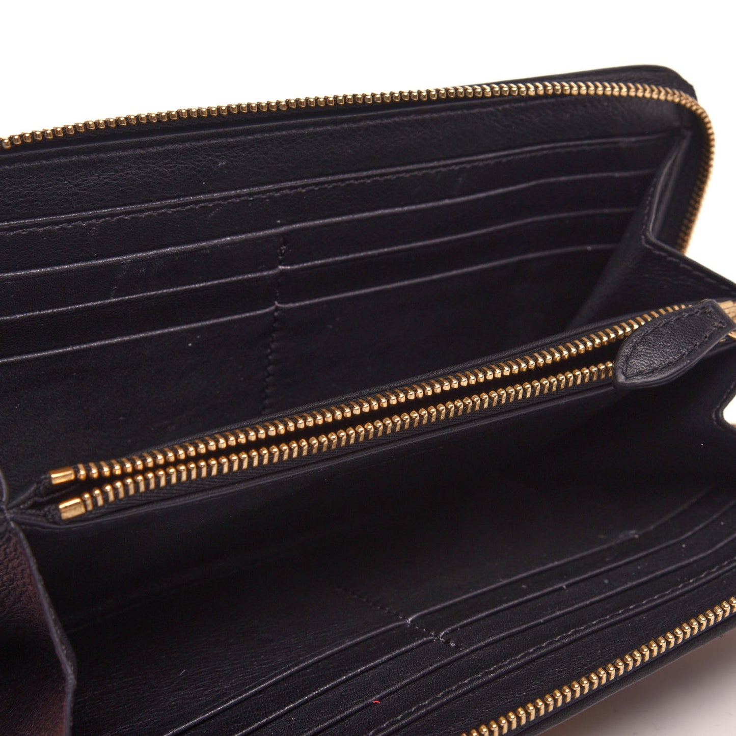 Haymarket Check Heart Print Zip Around Wallet Black