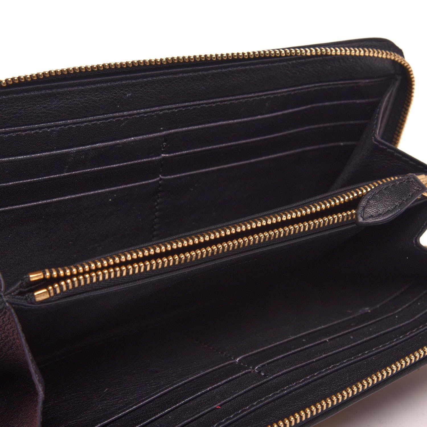 Burberry Haymarket Check Heart Print Zip Around Wallet Black 5 of 9
