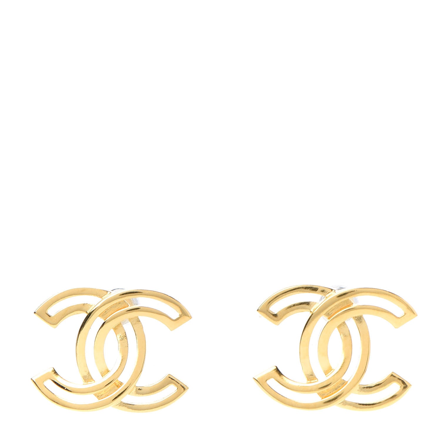 Chanel Metal Obazine CC Earrings Gold 1 of 5