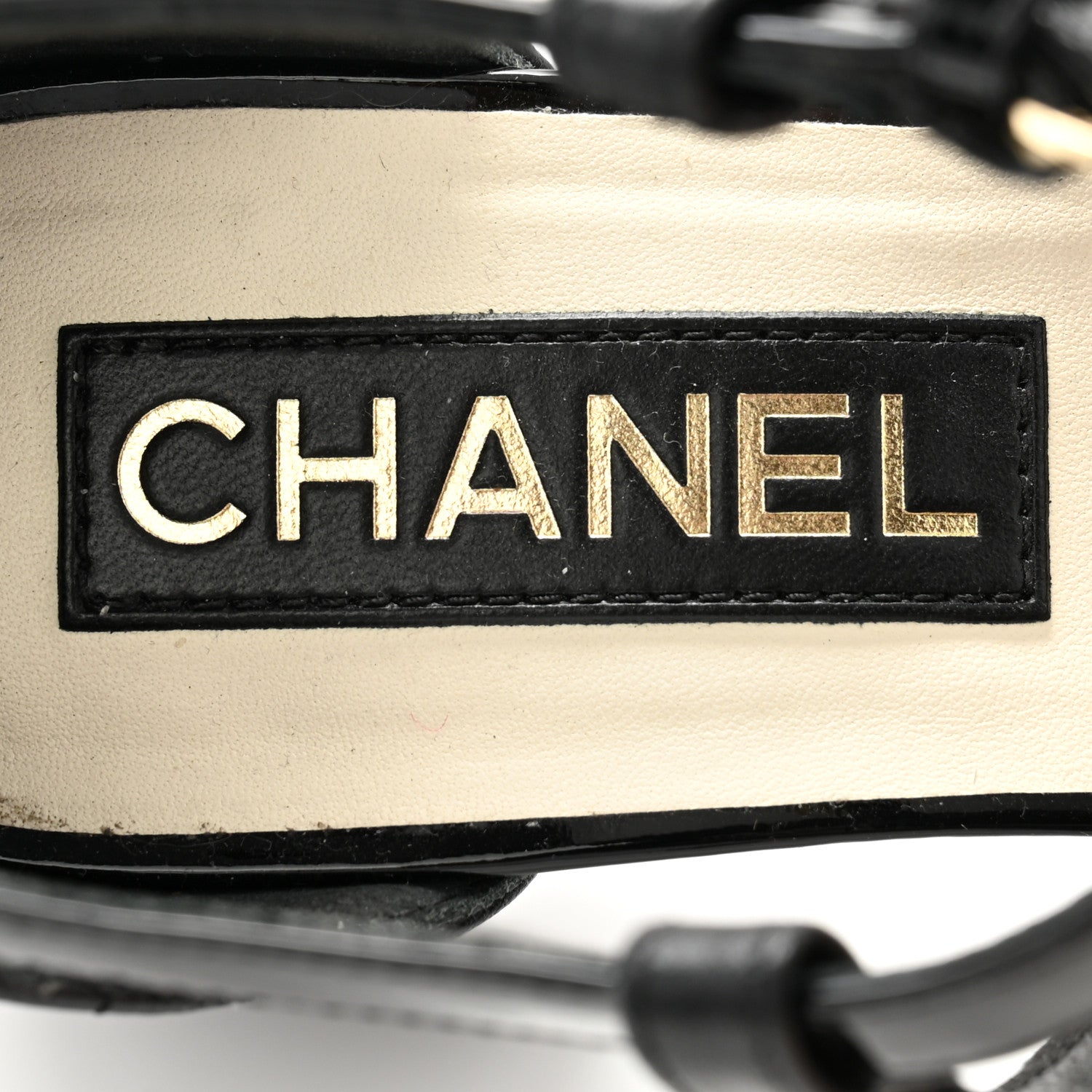 Chanel Lambskin Patent Quilted Cap Toe Mary Jane Flats 37.5 Black 6 of 10