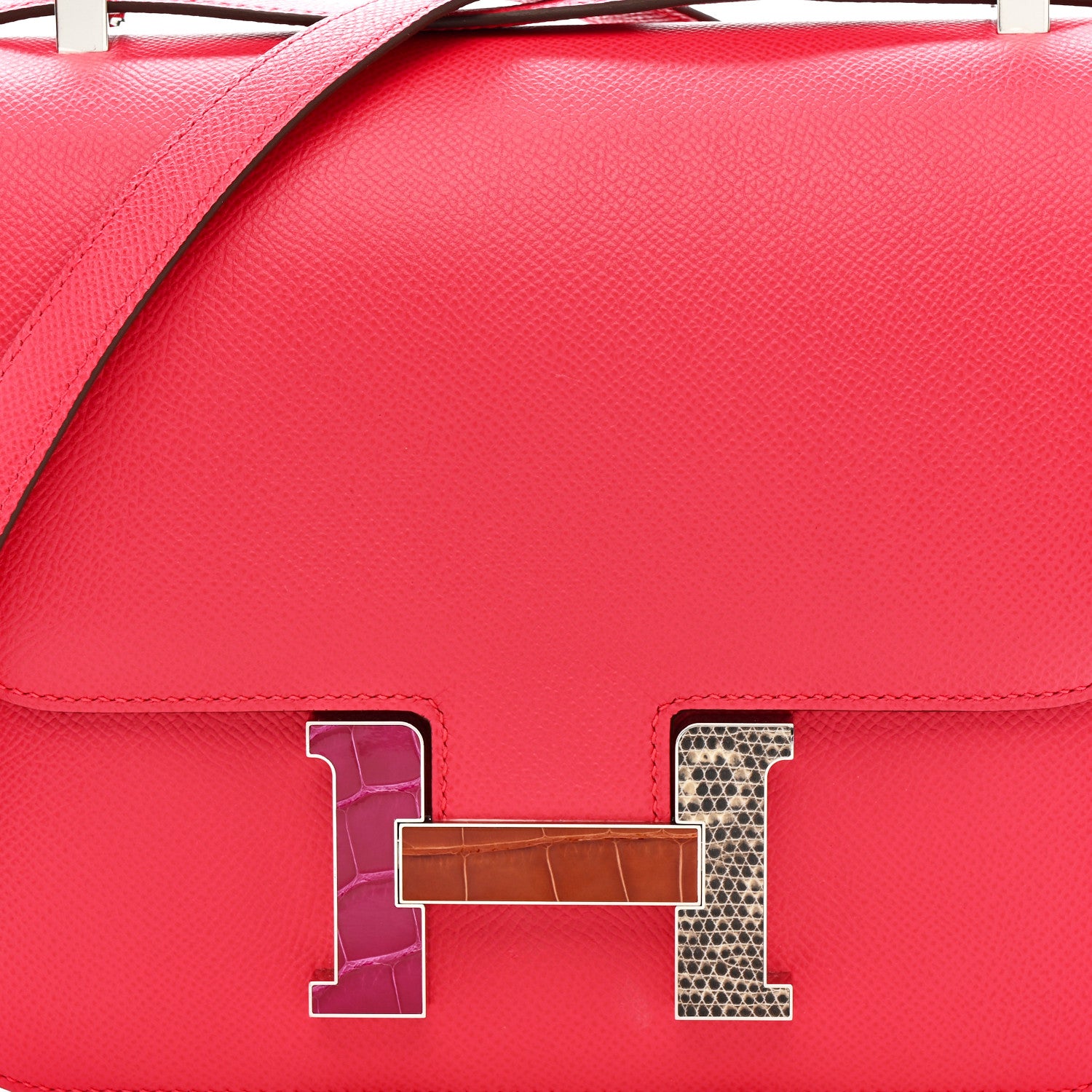 Hermes Epsom Shiny Alligator Lizard Constance 24 Rose Extreme Rose Poupre Etru Ombre 8 of 12
