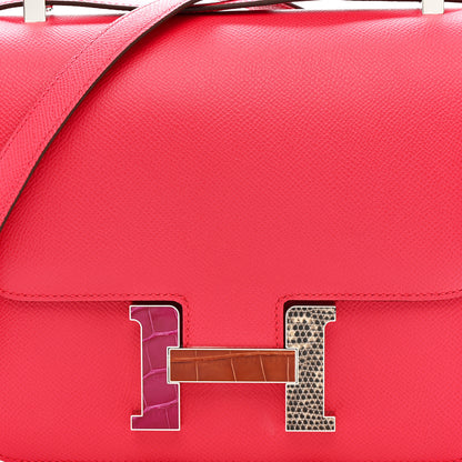 Hermes Epsom Shiny Alligator Lizard Constance 24 Rose Extreme Rose Poupre Etru Ombre 8 of 12