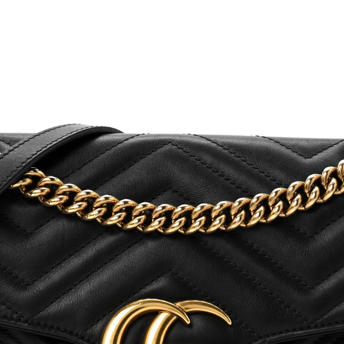 Calfskin Matelasse Small GG Marmont Shoulder Bag Black
