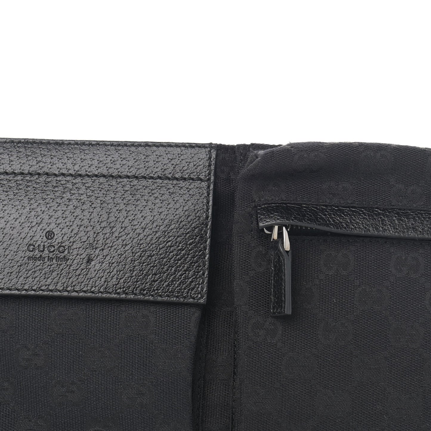GG Monogram Web Double Pocket Belt Bag Black