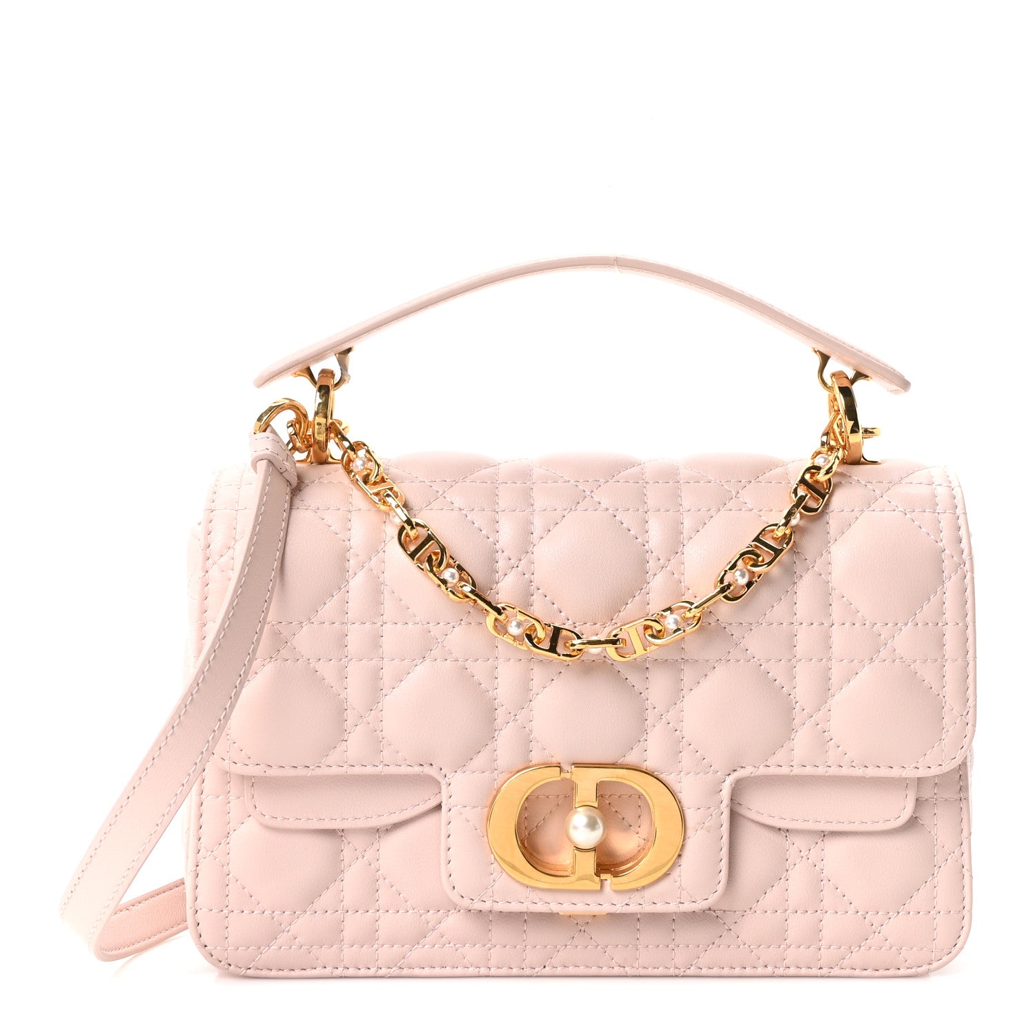 Christian Dior Lambskin Cannage Small Jolie Top Handle Bag Rose Poudre 1 of 10