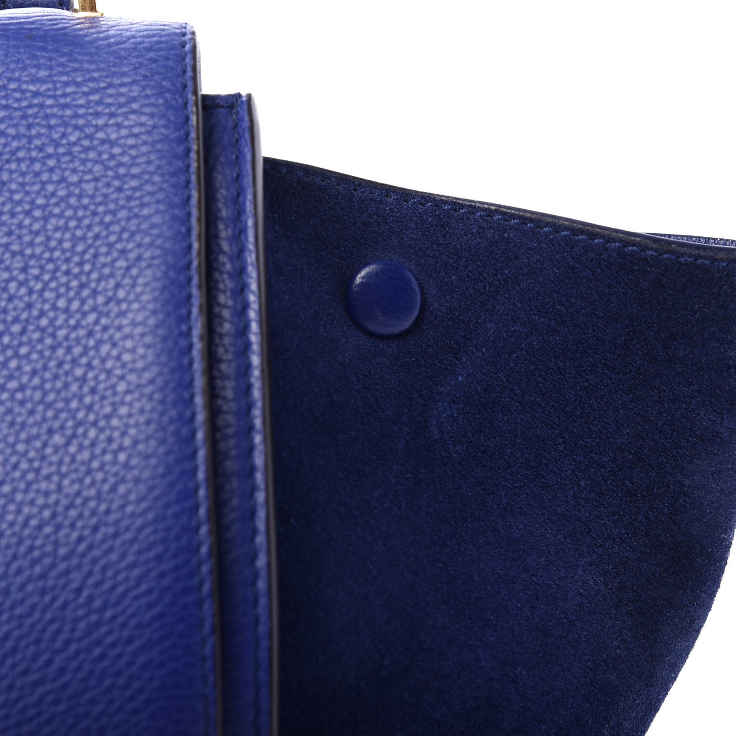 Drummed Calfskin Suede Medium Trapeze Indigo