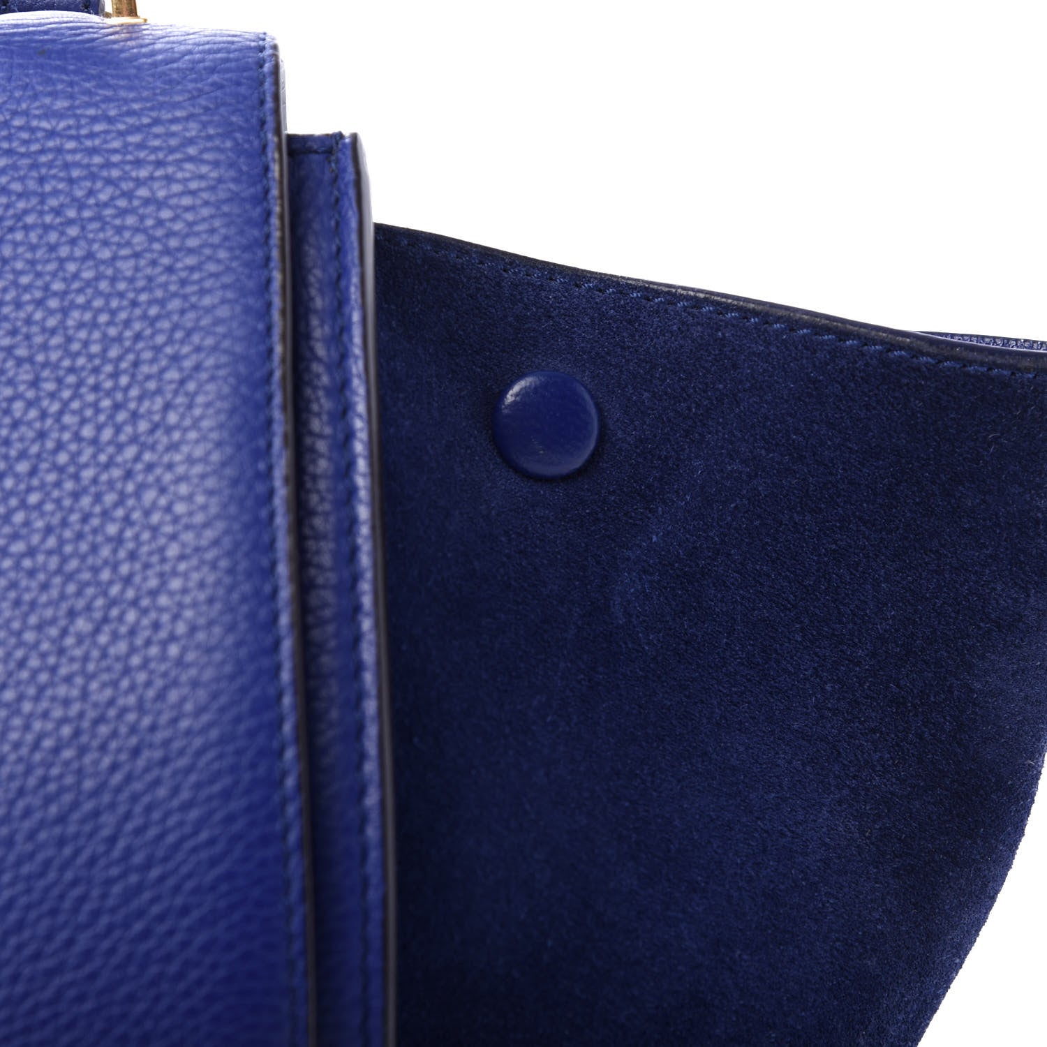 Celine Drummed Calfskin Suede Medium Trapeze Indigo 12 of 13