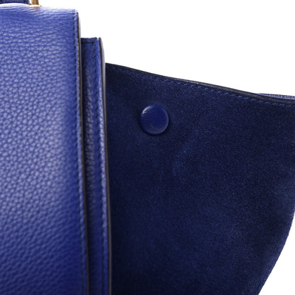 Celine Drummed Calfskin Suede Medium Trapeze Indigo 12 of 13