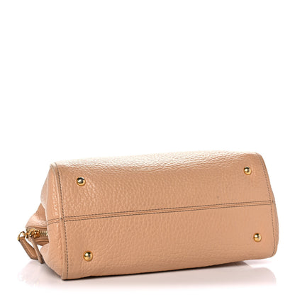 Fendi Pebbled Calfskin Small Chameleon Tote Beige 4 of 16