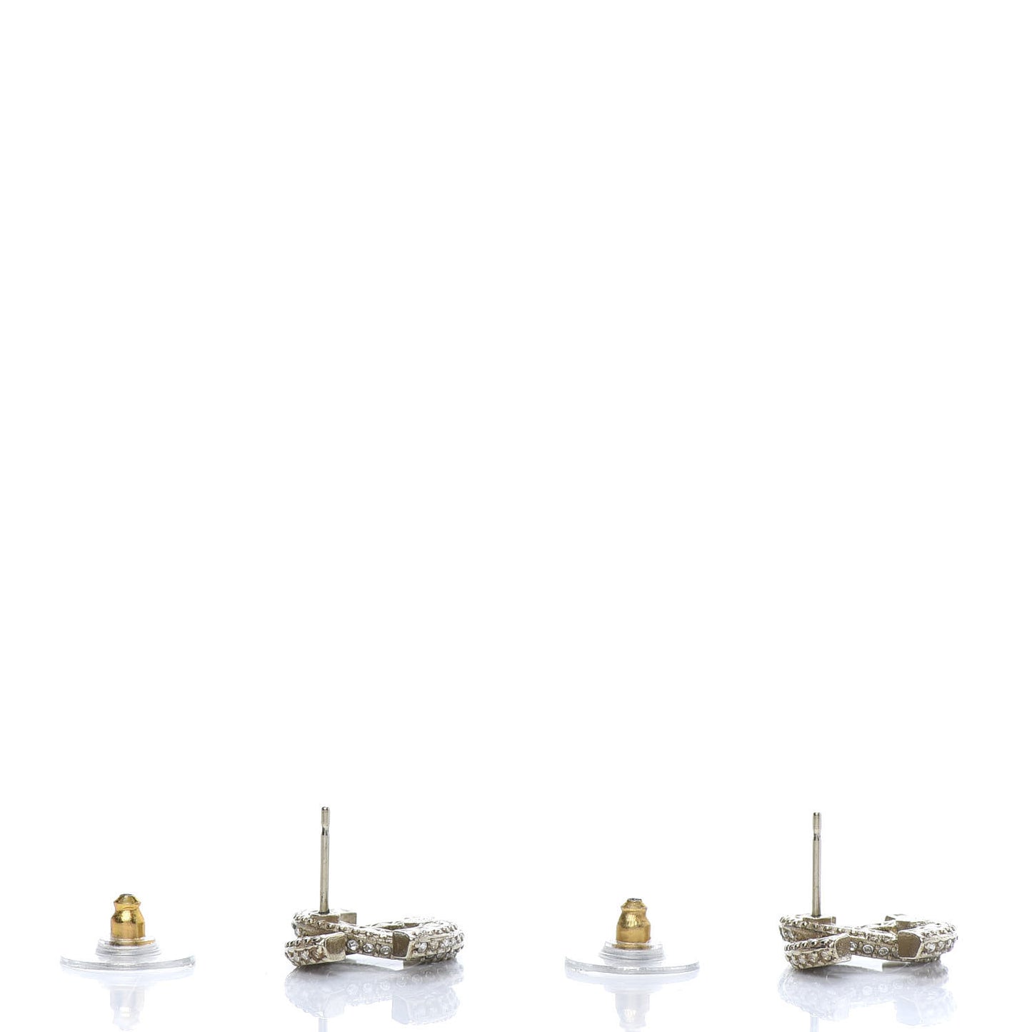 Crystal Timeless CC Earrings Light Gold