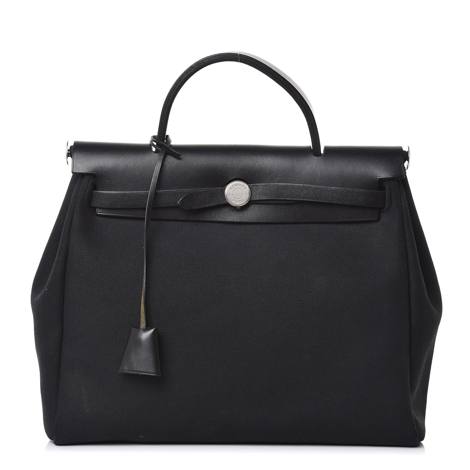Hermes Toile Vache Calfskin Herbag 30 PM Black 1 of 25