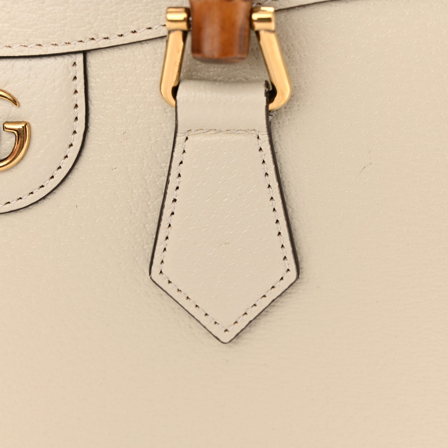 Textured Dollar Calfskin Web Small Diana Tote Bag Mystic White