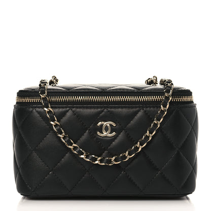Chanel Lambskin Quilted Small Pearl Crush Vanity Case With Chain Black 1 of 10