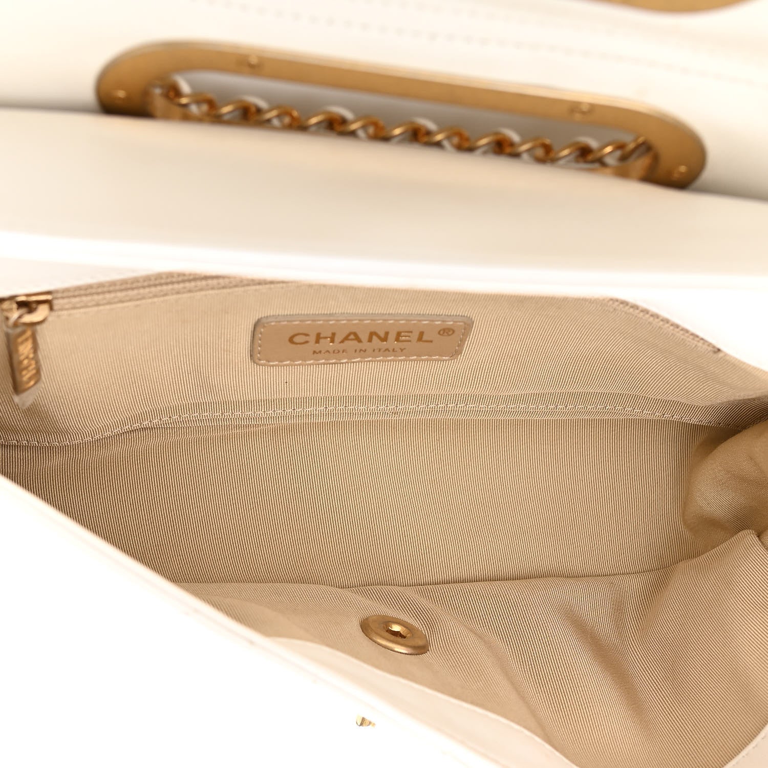 Chanel Lambskin A Real Catch Flap Bag White 5 of 15