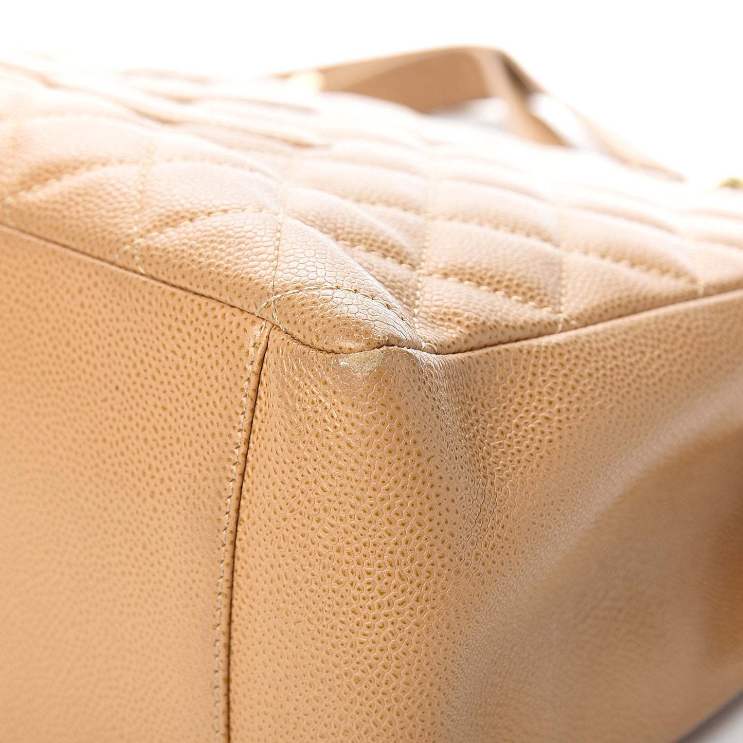 Caviar Quilted Grand Shopping Tote GST Beige