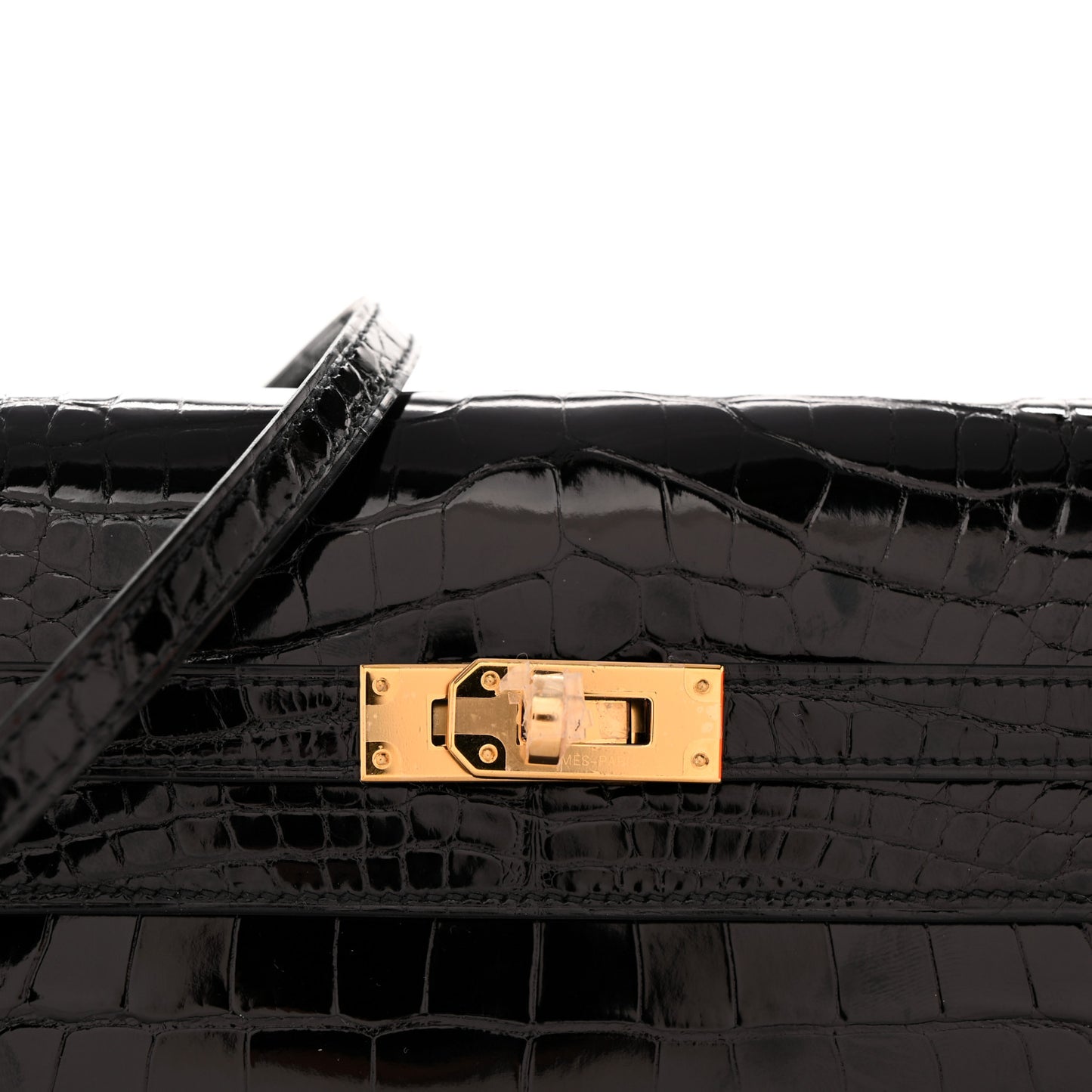 Shiny Alligator Kelly Wallet To Go Black