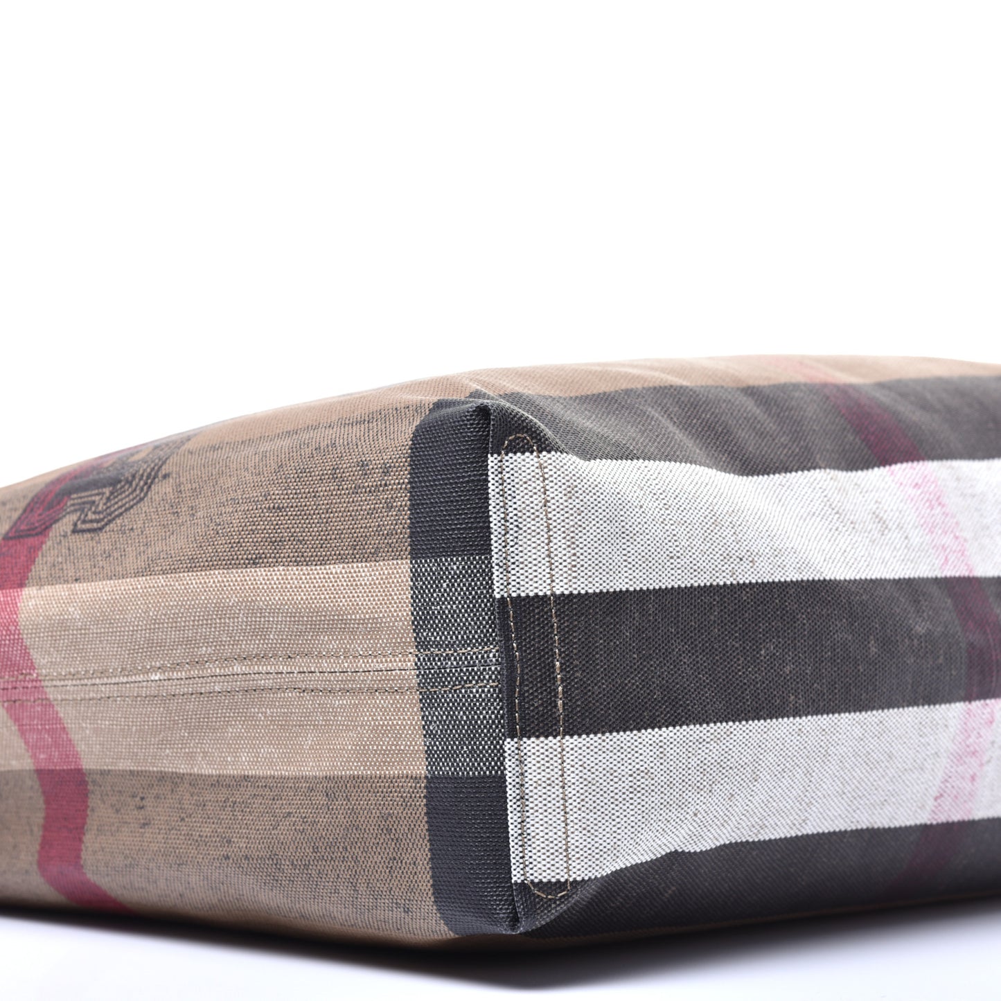 Coated Canvas Mega Check Medium Doodle Tote Black