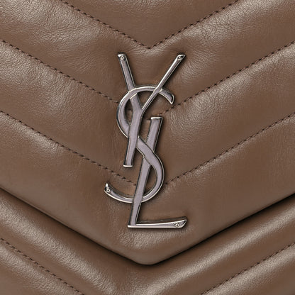 Saint Laurent Calfskin Y Quilted Monogram Medium Loulou Chain Satchel Taupe 14 of 17
