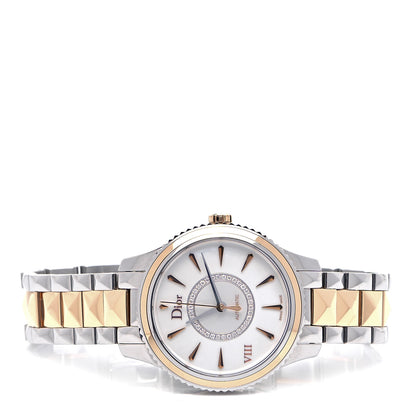 Christian Dior Stainless Steel 18K Rose Gold Diamond Mother of Pearl 32mm Dior VIII Montaigne Automatic Watch 2 of 7