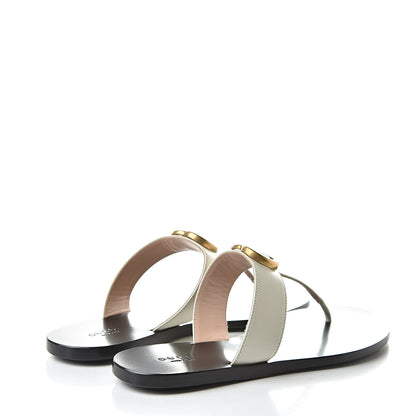 Gucci Calfskin GG Marmont Thong Sandals 37 Mystic White 4 of 8