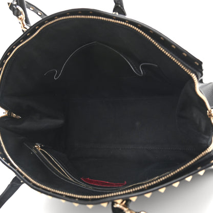 Valentino Garavani Vitello Rockstud Dome Shopper Black 5 of 11