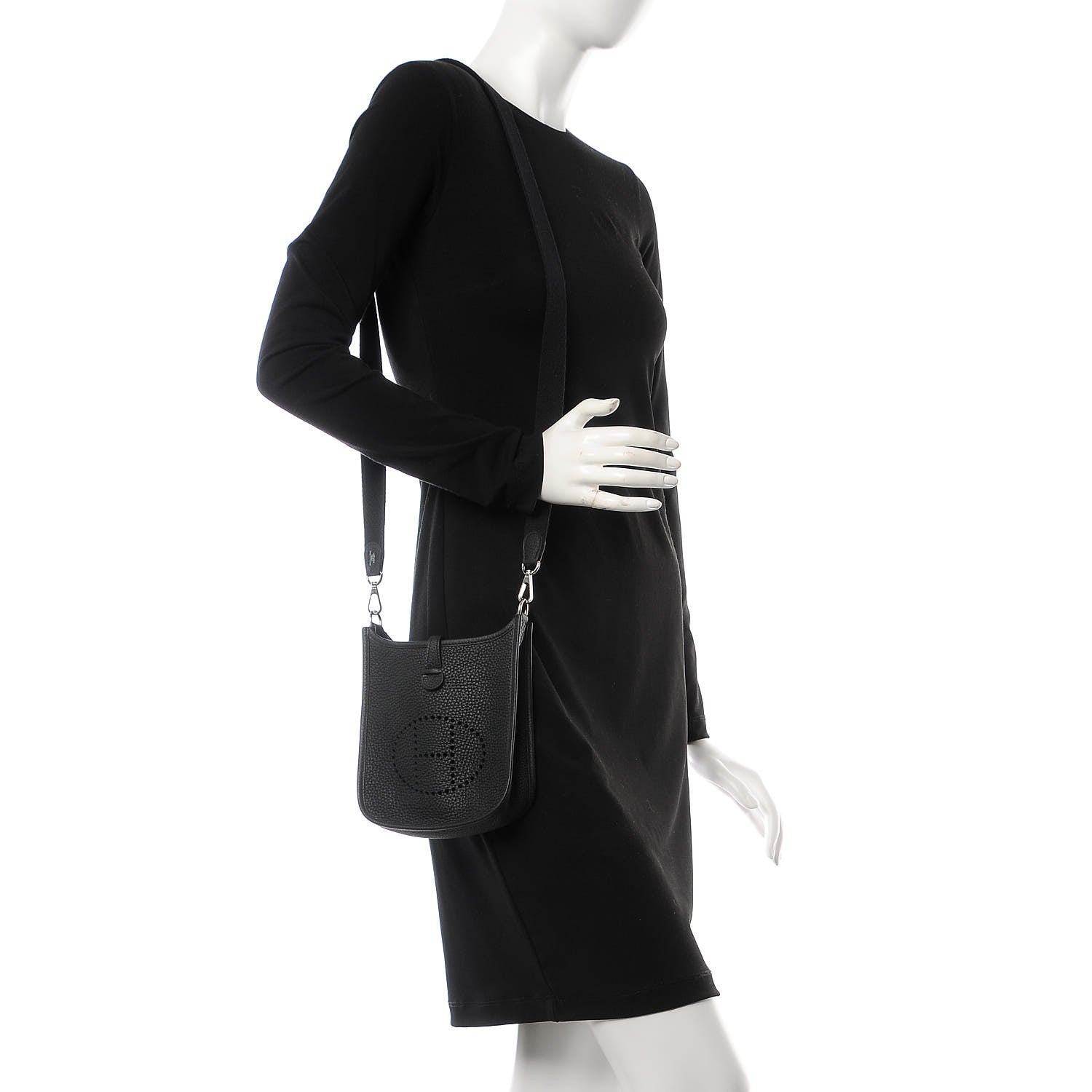 Hermes Taurillon Clemence Evelyne TPM Black 2 of 7