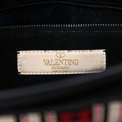 Valentino Garavani Pebbled Calfskin Beaded Medium My Rockstud Frame Bag Black 6 of 14