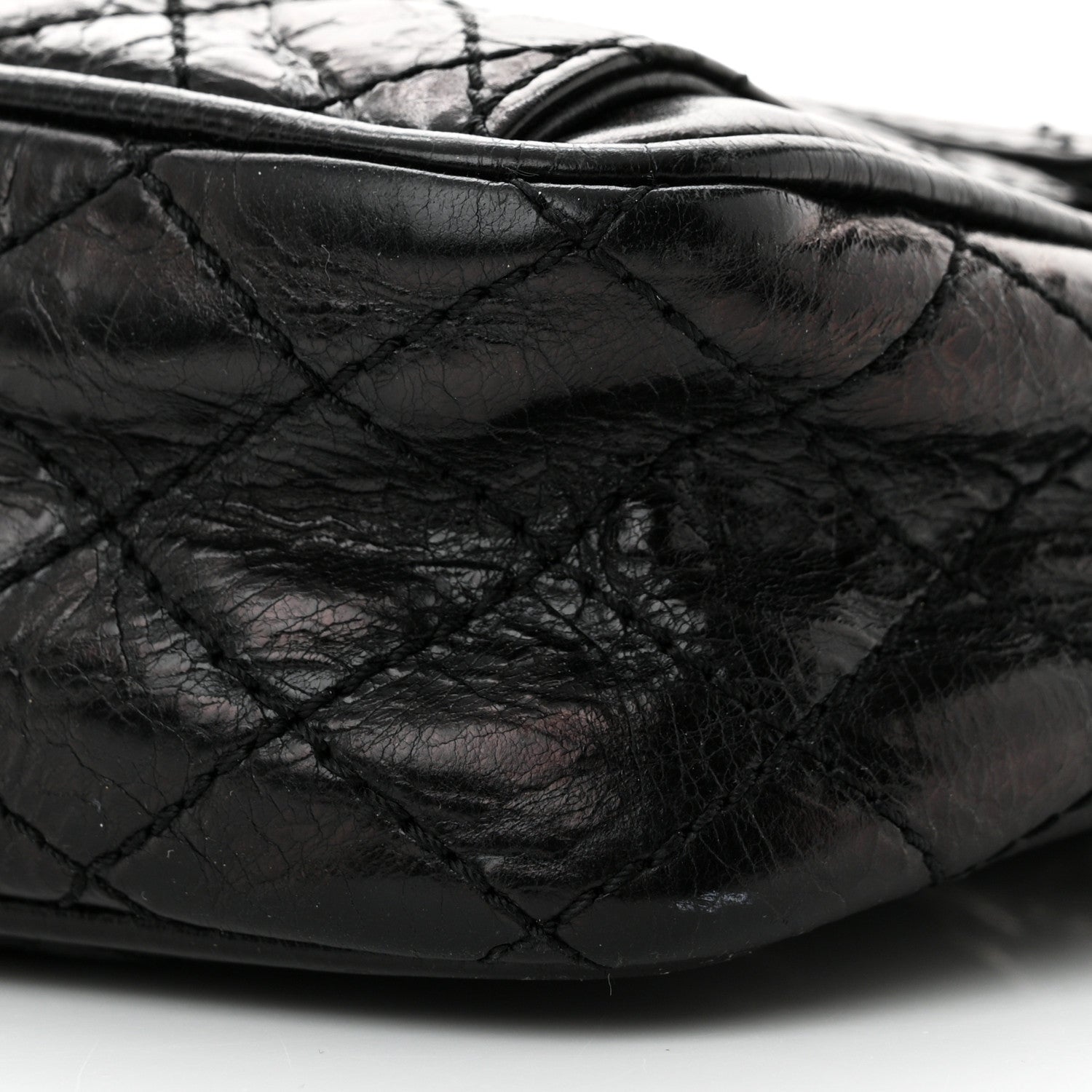 Chanel Glazed Crackled Calfskin Quilted CC Crossbody Black 10 of 10
