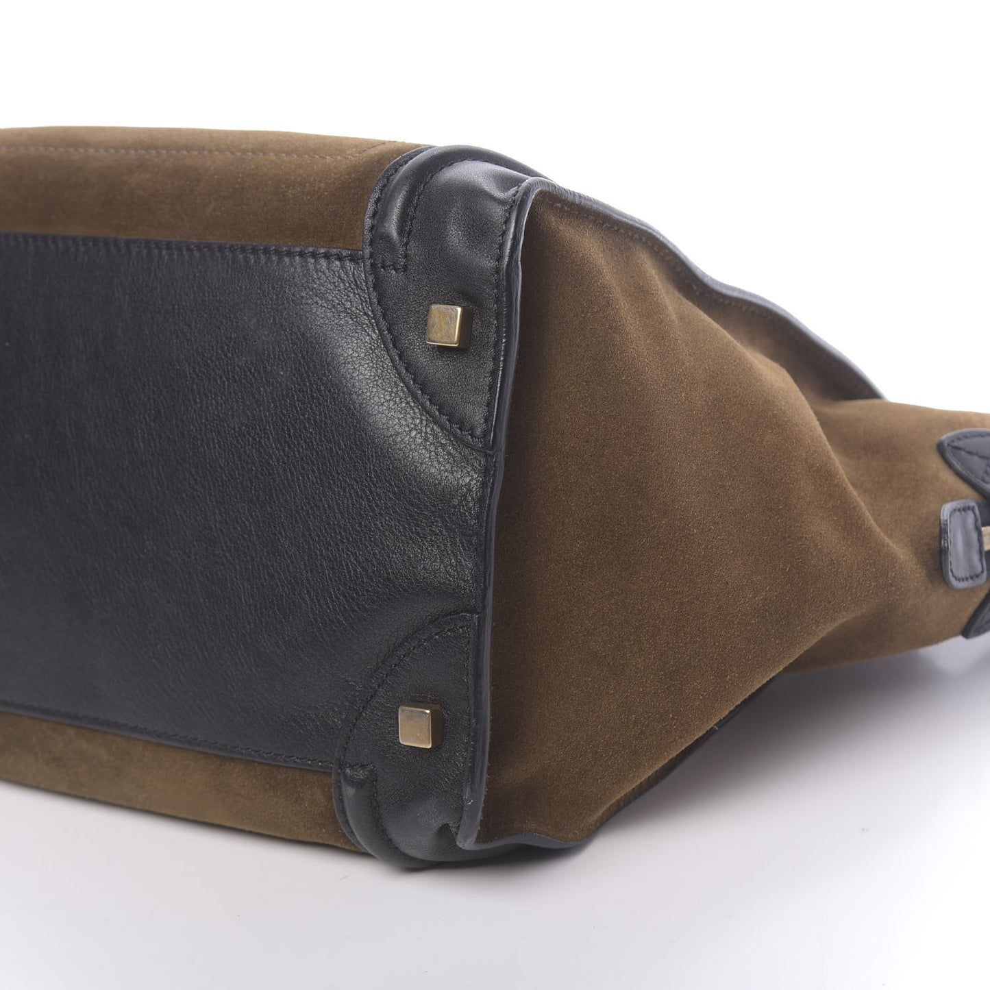 Suede Smooth Calfskin Mini Luggage Olive