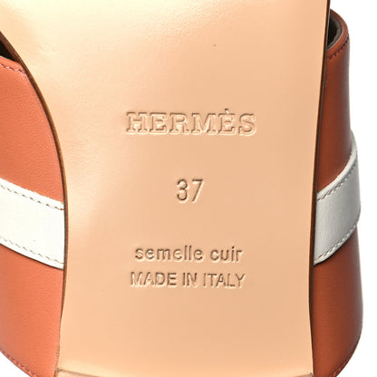 Hermes Calfskin Avenue Sandals 37 Rose Bubinga 7 of 10
