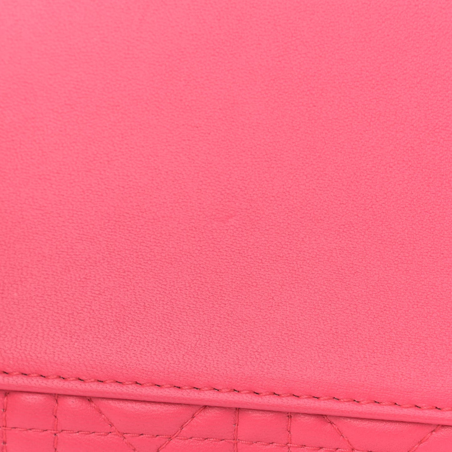 Lambskin Cannage Large Tri-Color Lady Dior Toxic Fuchsia