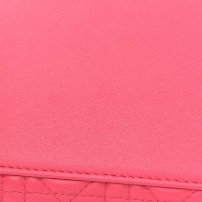 Christian Dior Lambskin Cannage Large Tri-Color Lady Dior Toxic Fuchsia 11 of 13