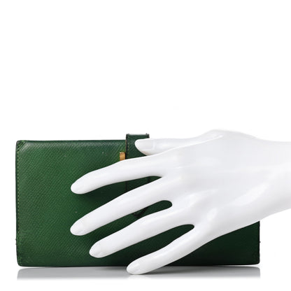 Hermes Epsom Bearn Gusset Wallet Vert Bengale 2 of 14