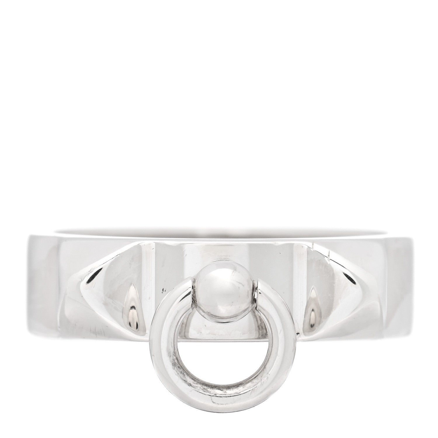 Hermes Sterling Silver PM Collier De Chien Ring 51 5.75 1 of 5