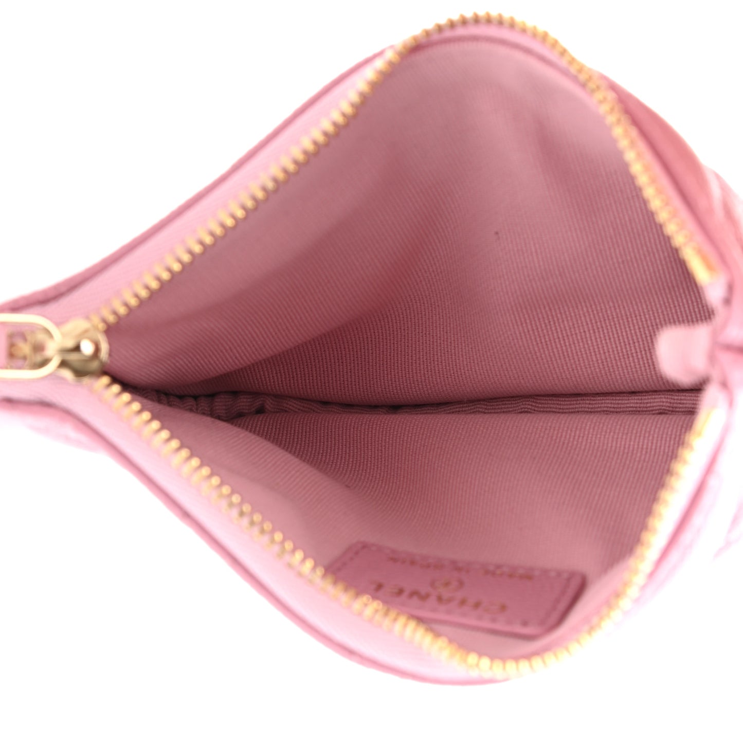 Caviar Quilted Small Cosmetic Case Pink