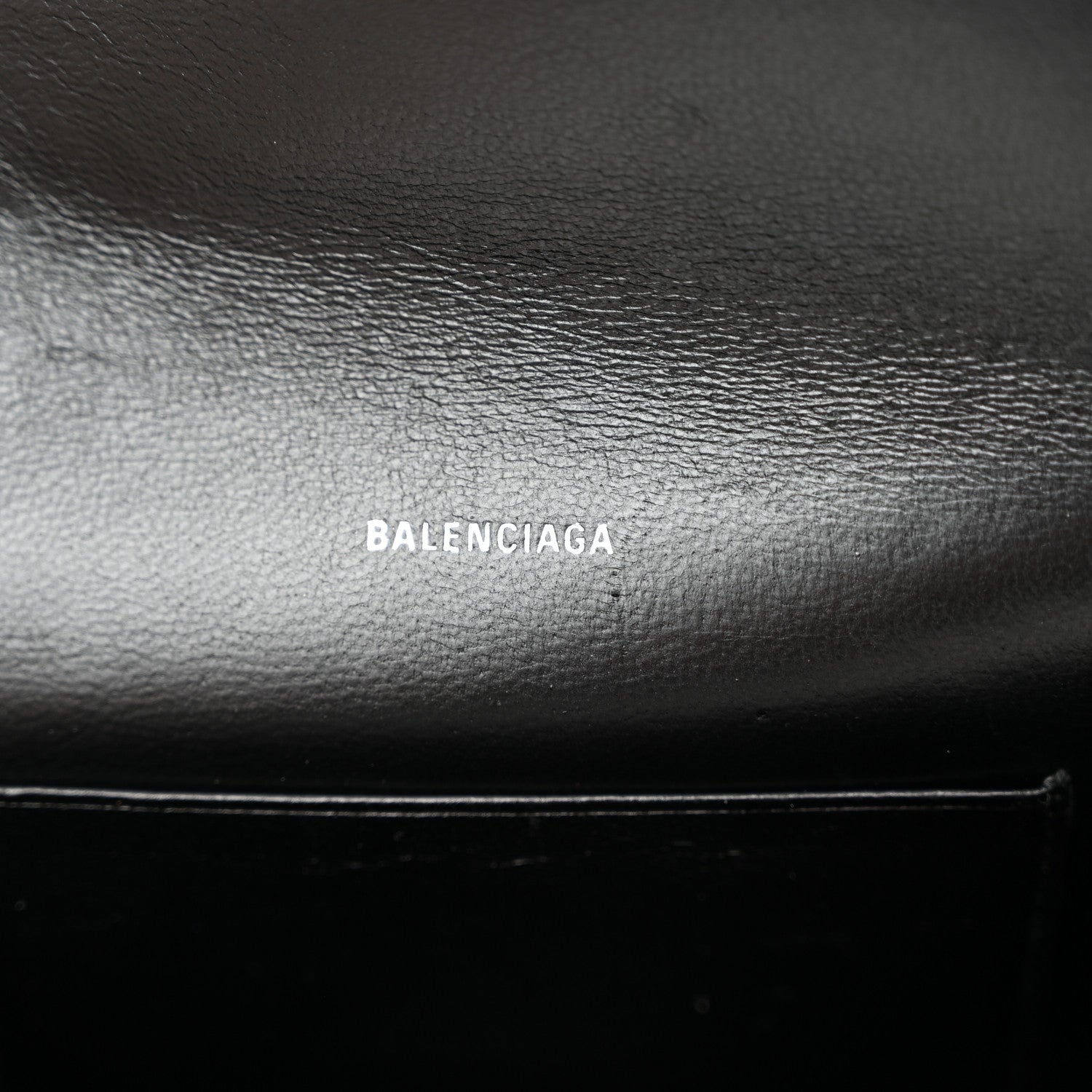 Balenciaga Grained Calfskin Logo Everyday Phone Holder Wallet On Chain Black White 6 of 12