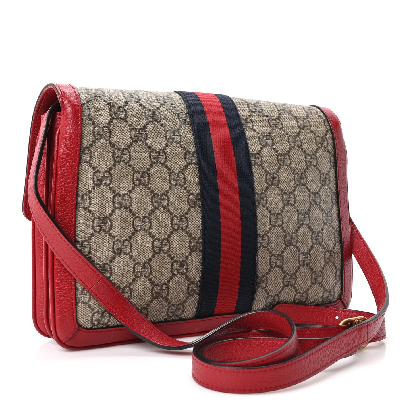 GG Supreme Monogram Medium Queen Margaret Shoulder Bag Red