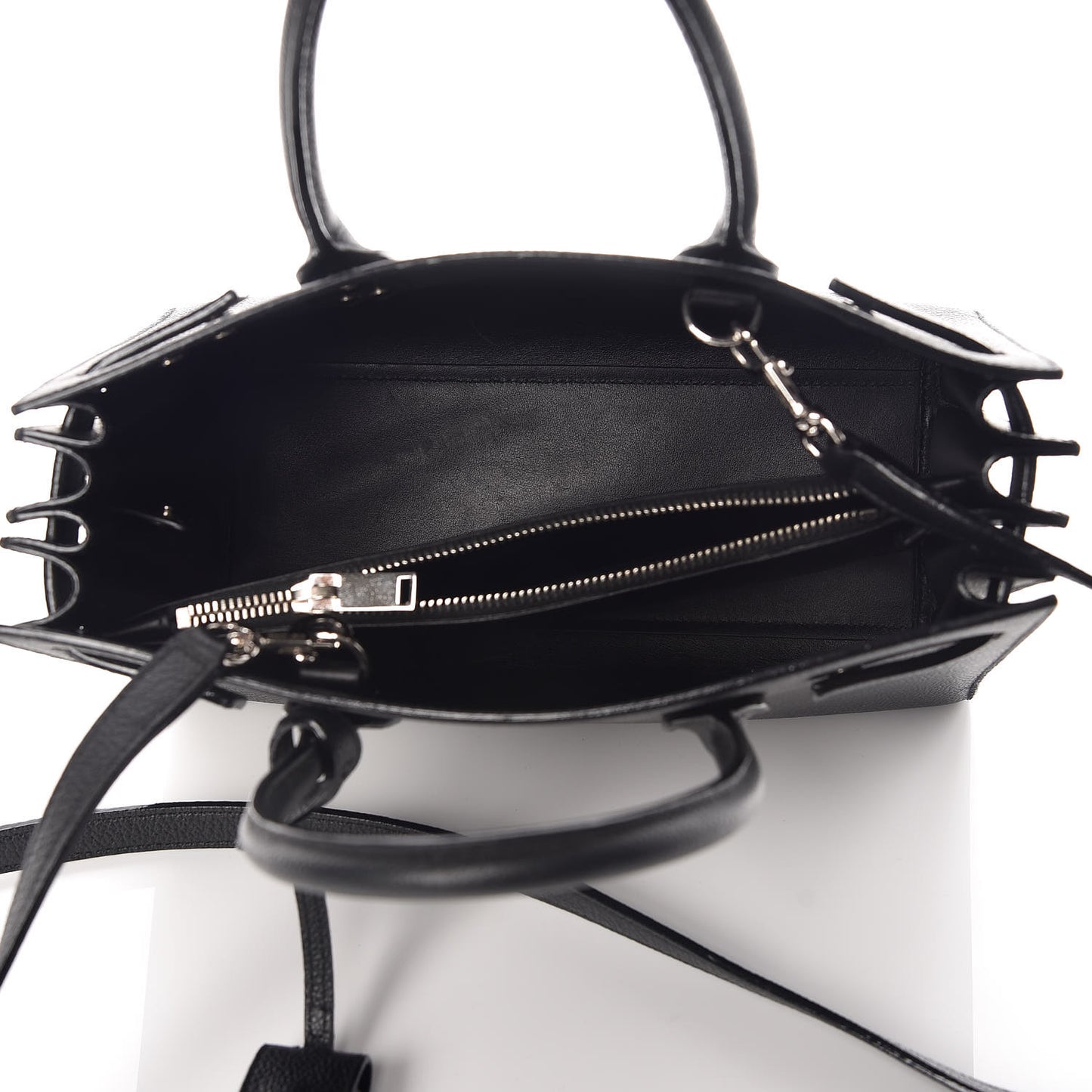 Grained Calfskin Baby Sac De Jour Black