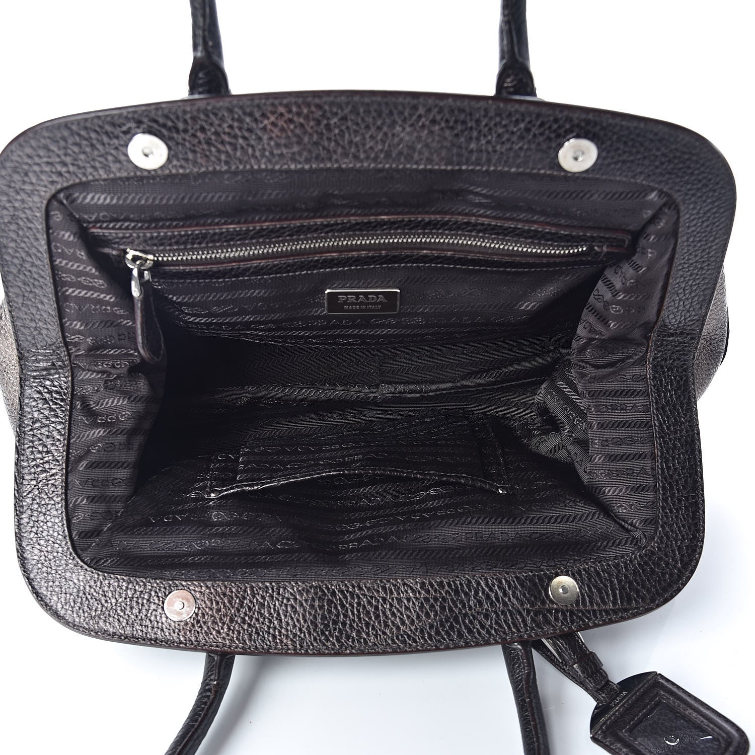 Prada Vitello Daino Antik Frame Bag Piombo 7 of 10