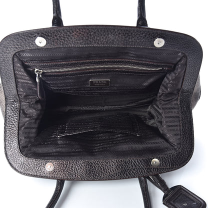 Prada Vitello Daino Antik Frame Bag Piombo 7 of 10