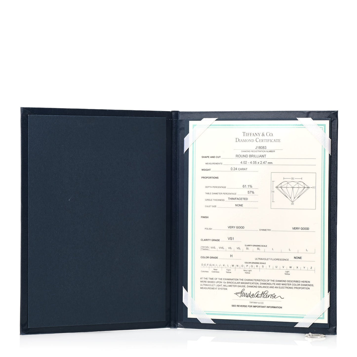 Platinum Diamond .24ct Solitaire Engagement Ring 51 5.75