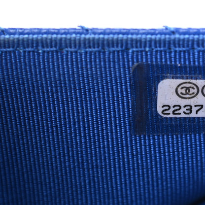 Chanel Caviar Chevron Quilted Wallet On Chain WOC Bright Blue 8 of 12