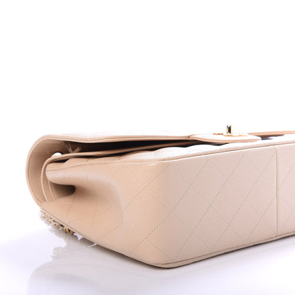 Chanel Caviar Quilted Jumbo Double Flap Beige Clair 6 of 9