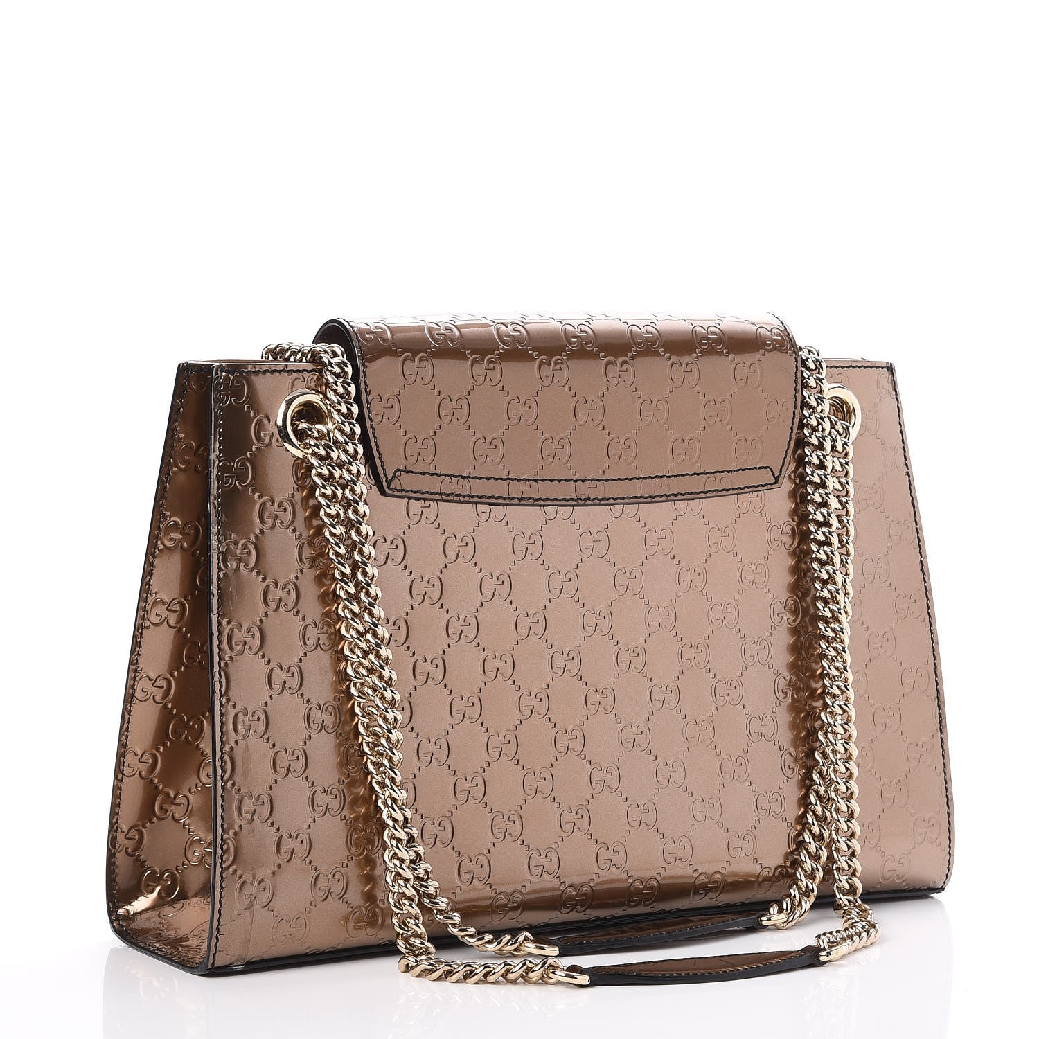 Gucci Shine Guccissima Large Emily Chain Shoulder Bag Acero 3 of 9