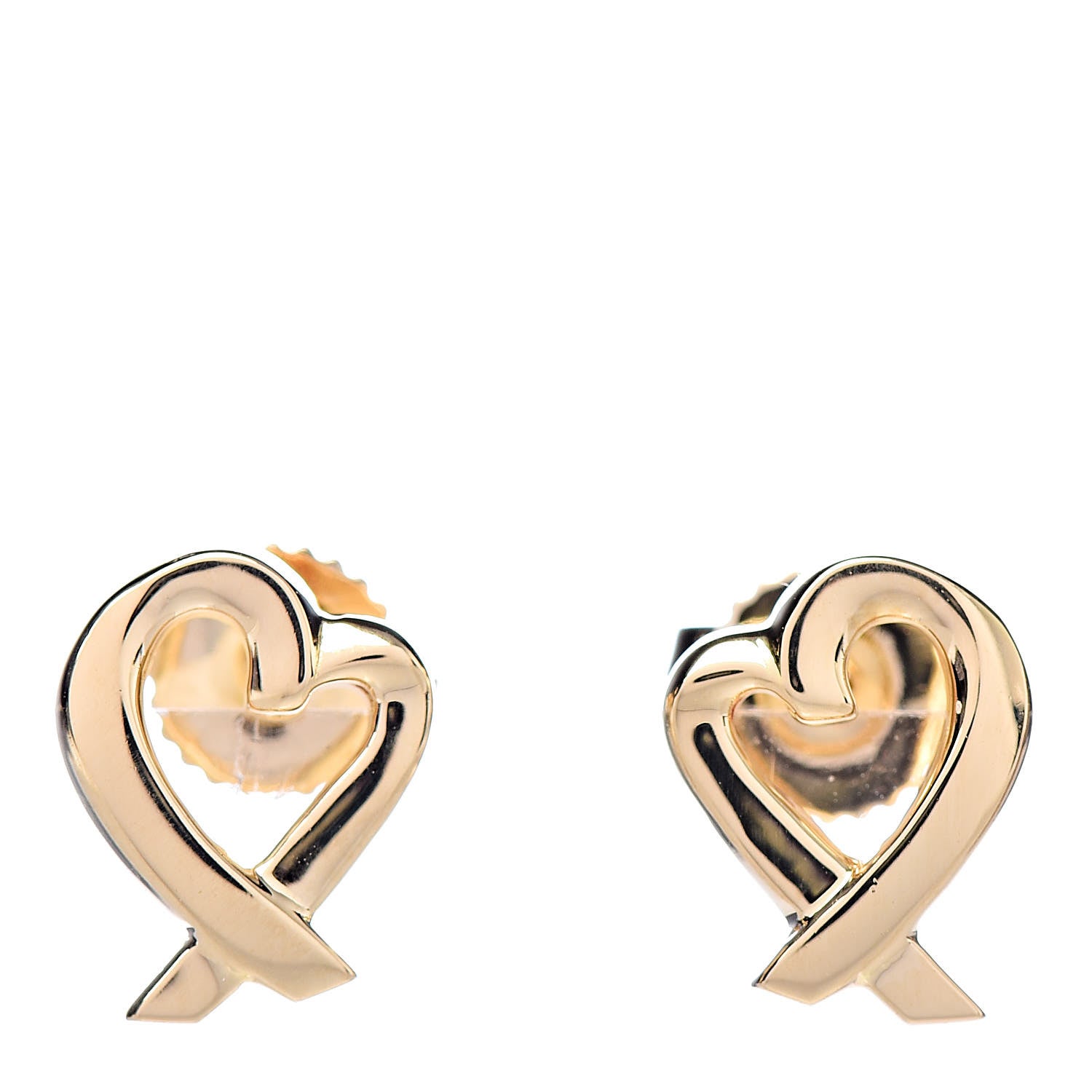 Tiffany 18K Yellow Gold Mini Paloma Picasso Loving Heart Earrings 1 of 4