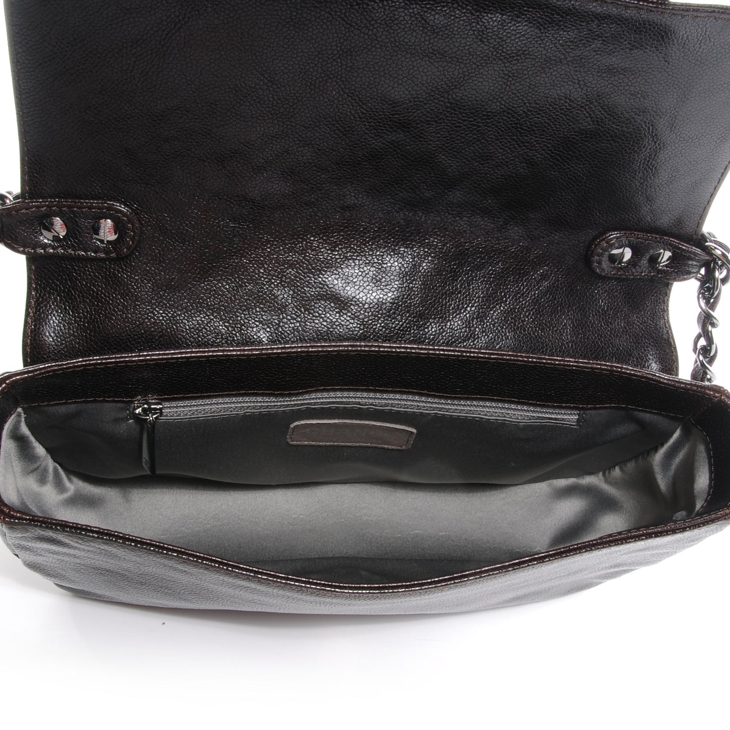 Glazed Caviar Small Pocket In The City Shoulder Bag Brown