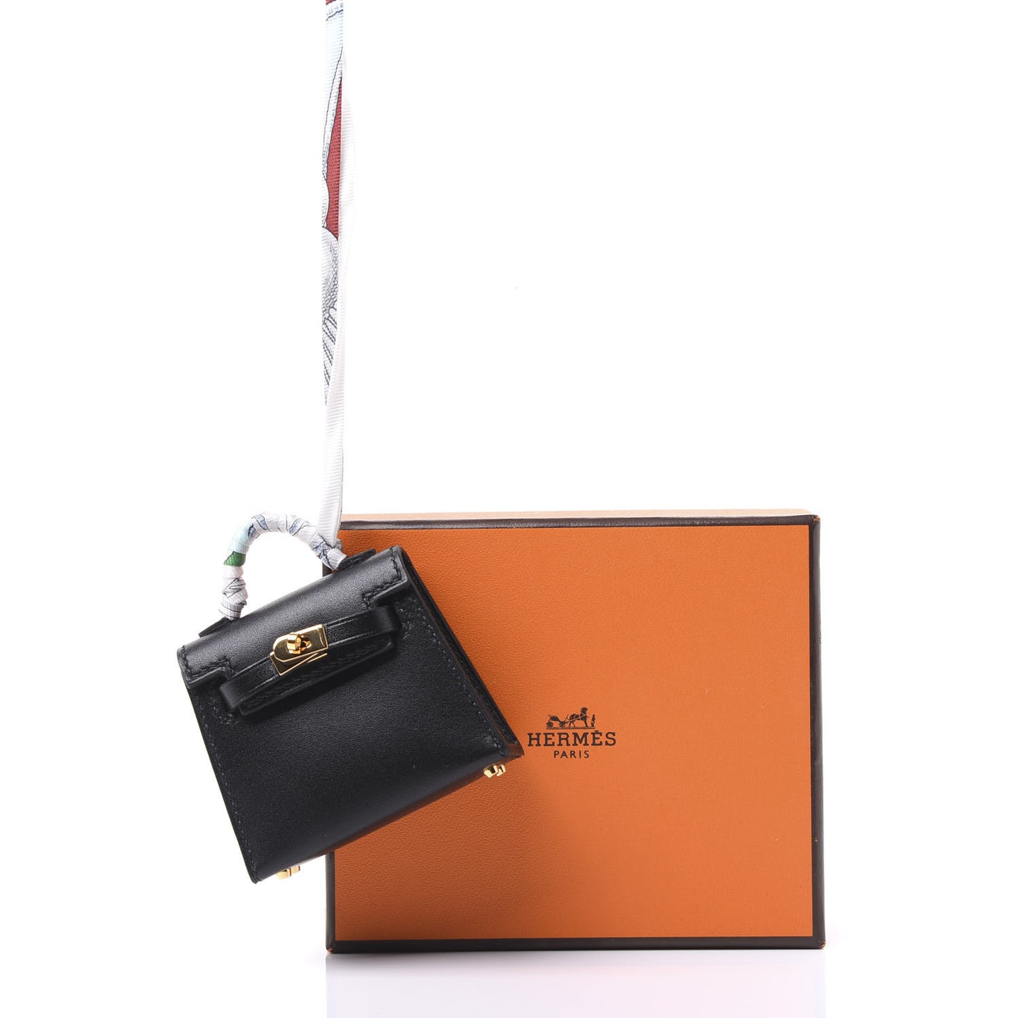 Tadelakt Mini Kelly Twilly Bag Charm Black